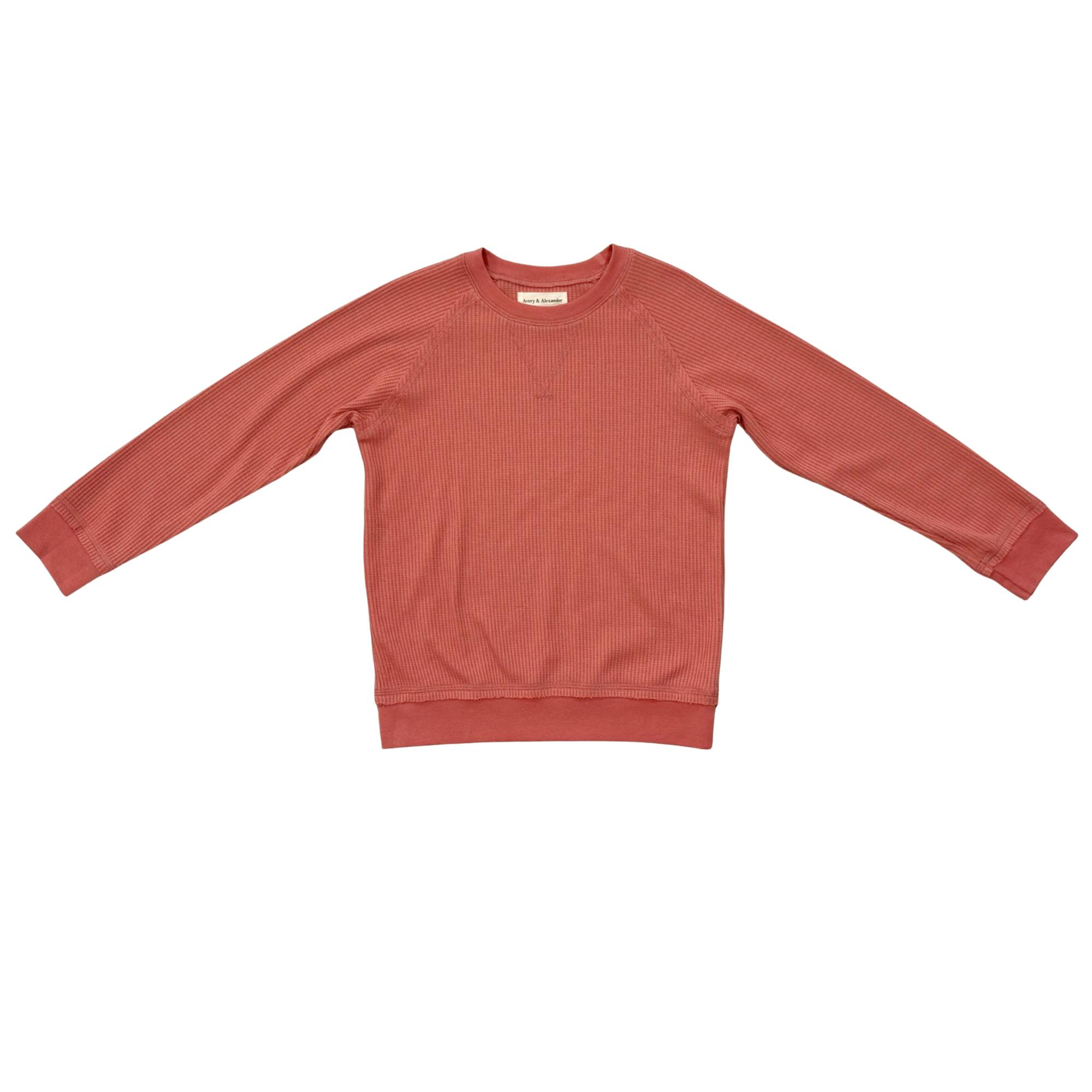 Girls Waffle Sweatshirt in Old Rose