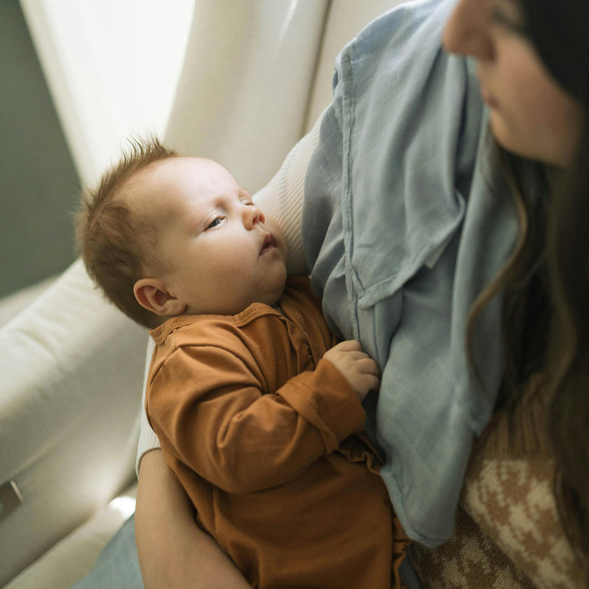 Cotton Muslin Swaddle Blanket - Sea