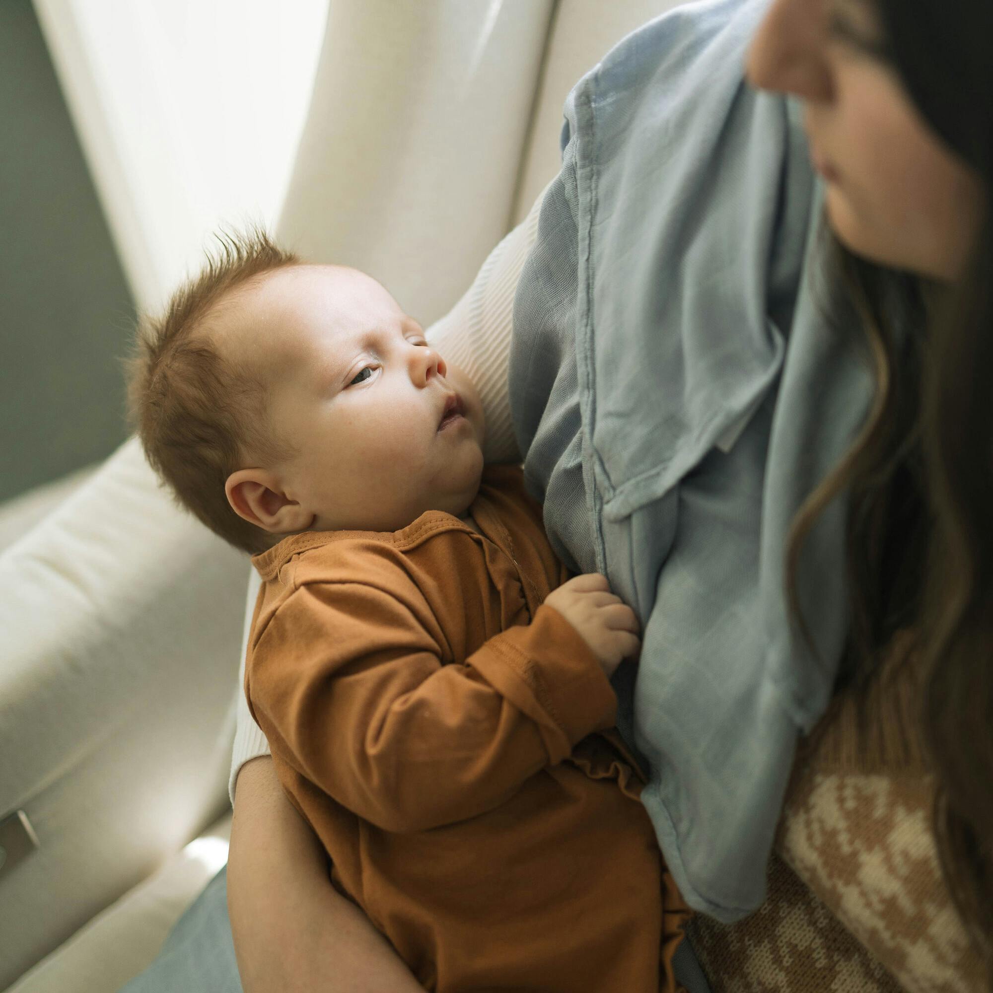Cotton Muslin Swaddle Blanket - Sea