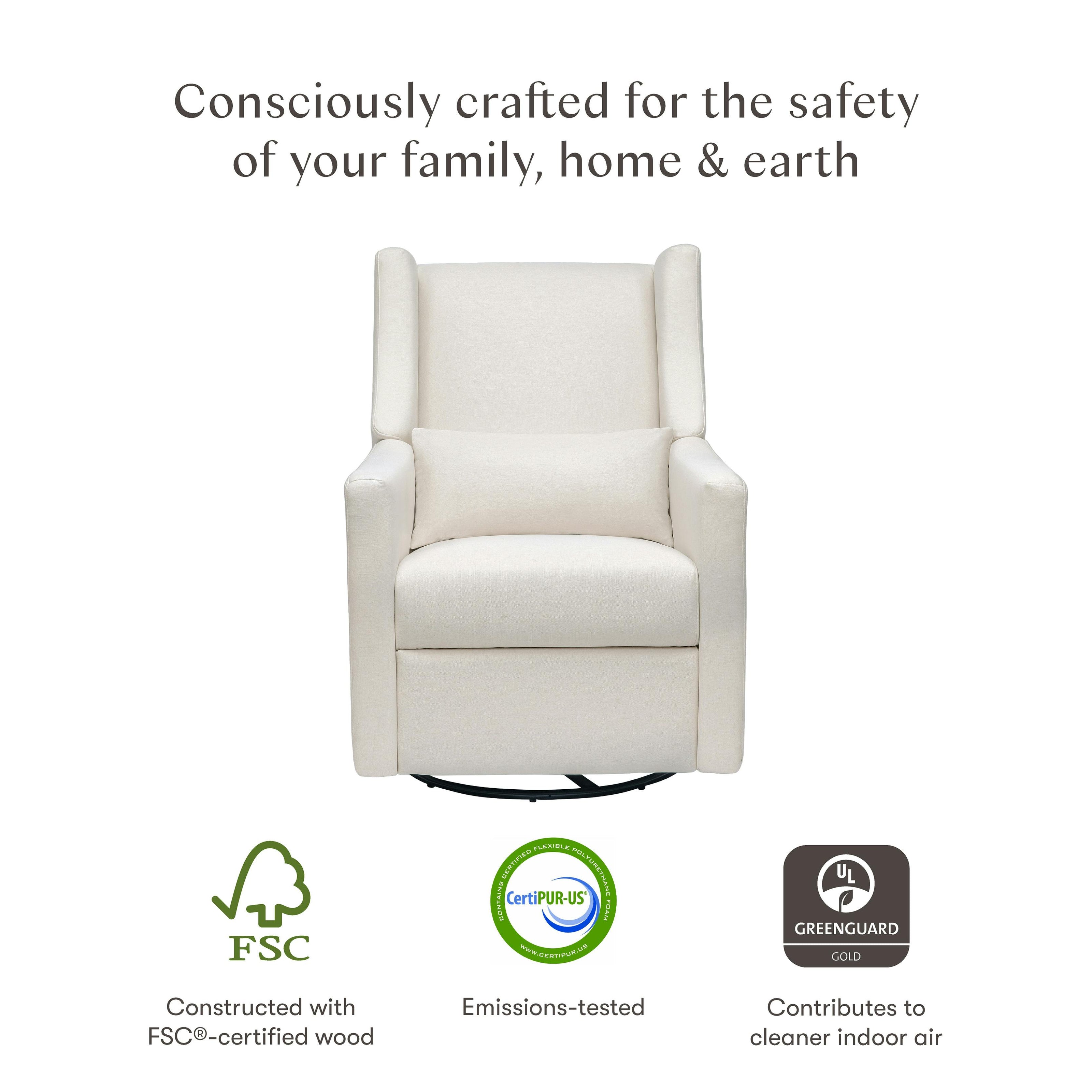 Kiwi Recliner and Swivel Glider in Performance Cream Eco-Weave