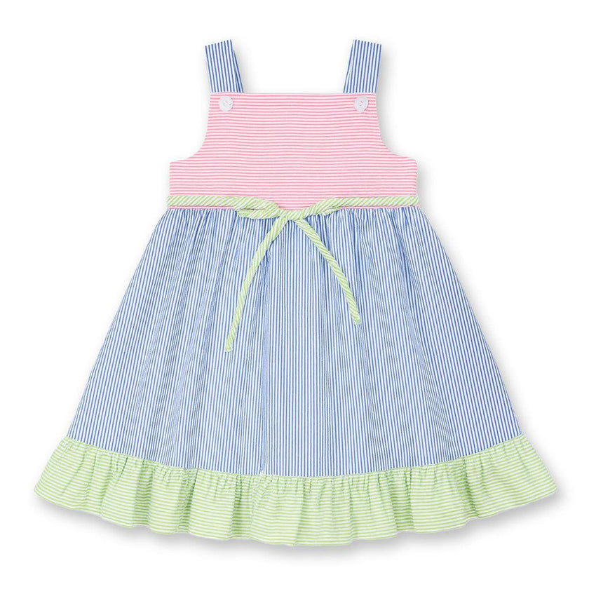 Seersucker Dress With Flower
