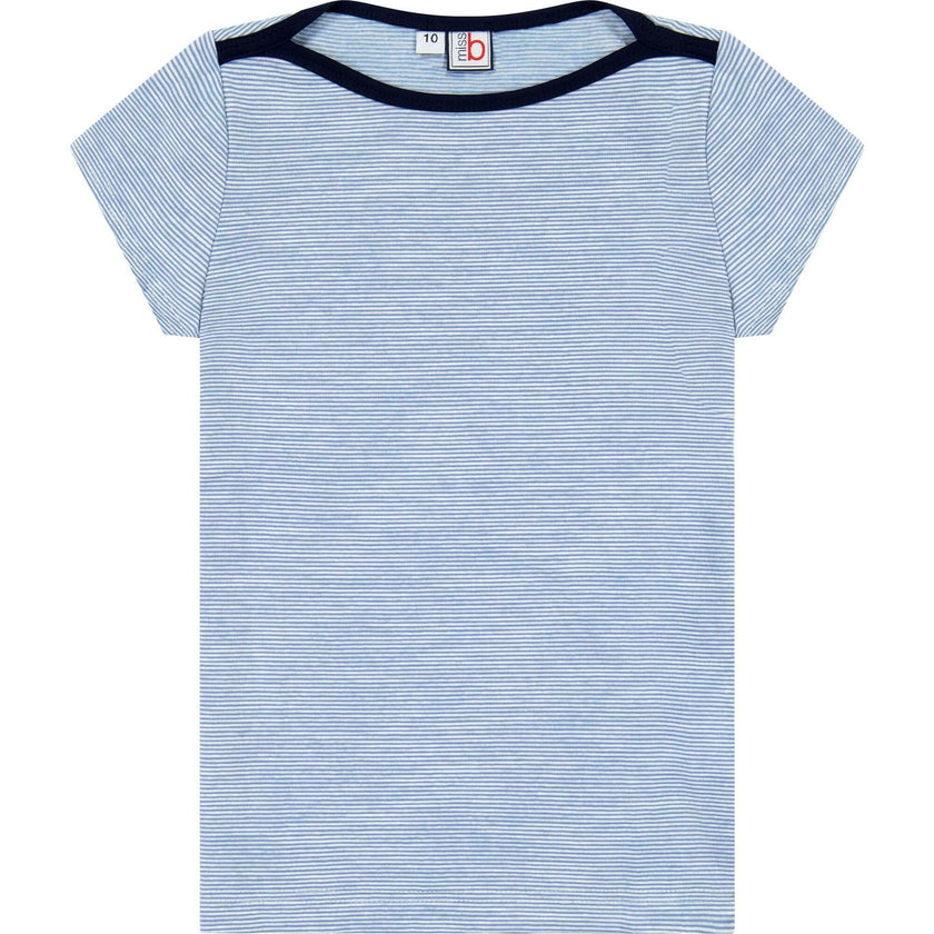 Nina Cap Sleeve Bateau Tee, Stripes