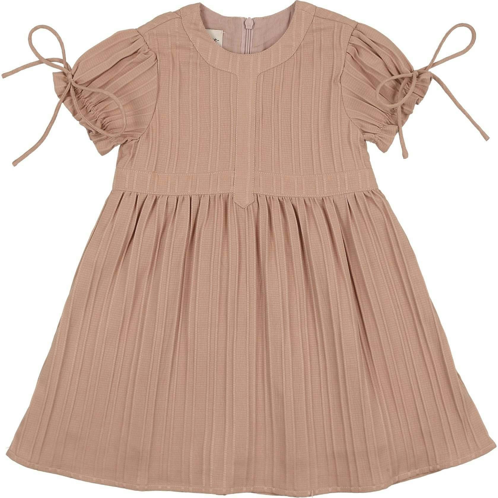 Striped Faux Tab Short Sleeve Dress