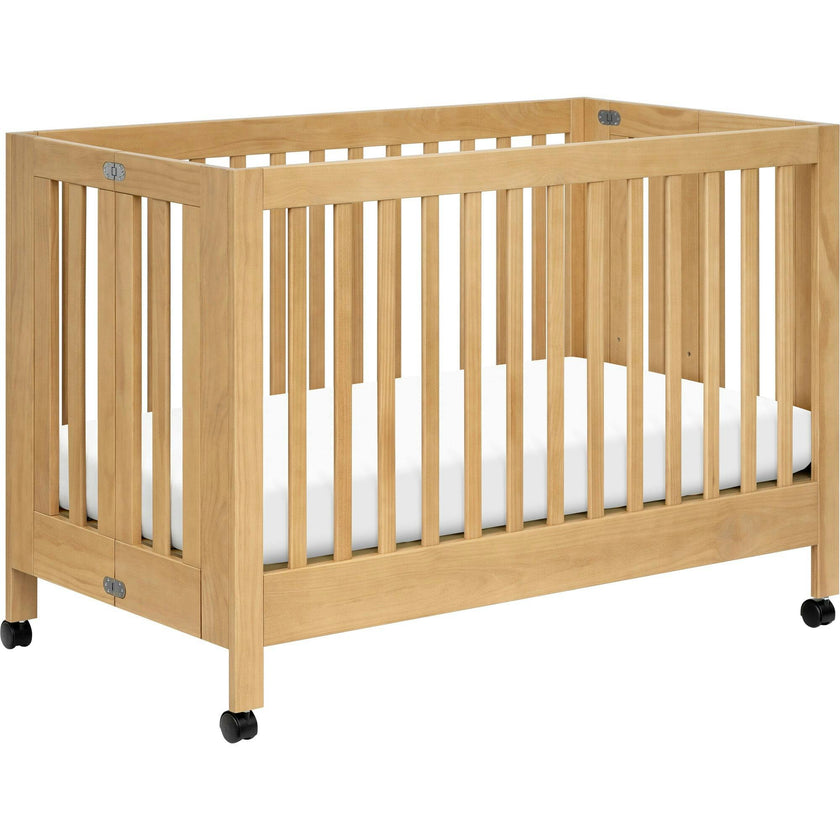 Maki Full-Size Portable Folding Crib With Toddler Bed Conversion Kit