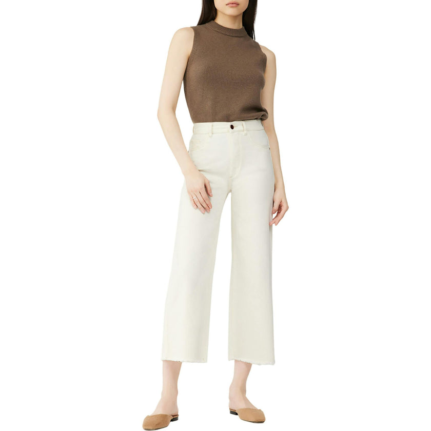 Hepburn Wide Leg High Rise Vintage Jeans | Eggshell