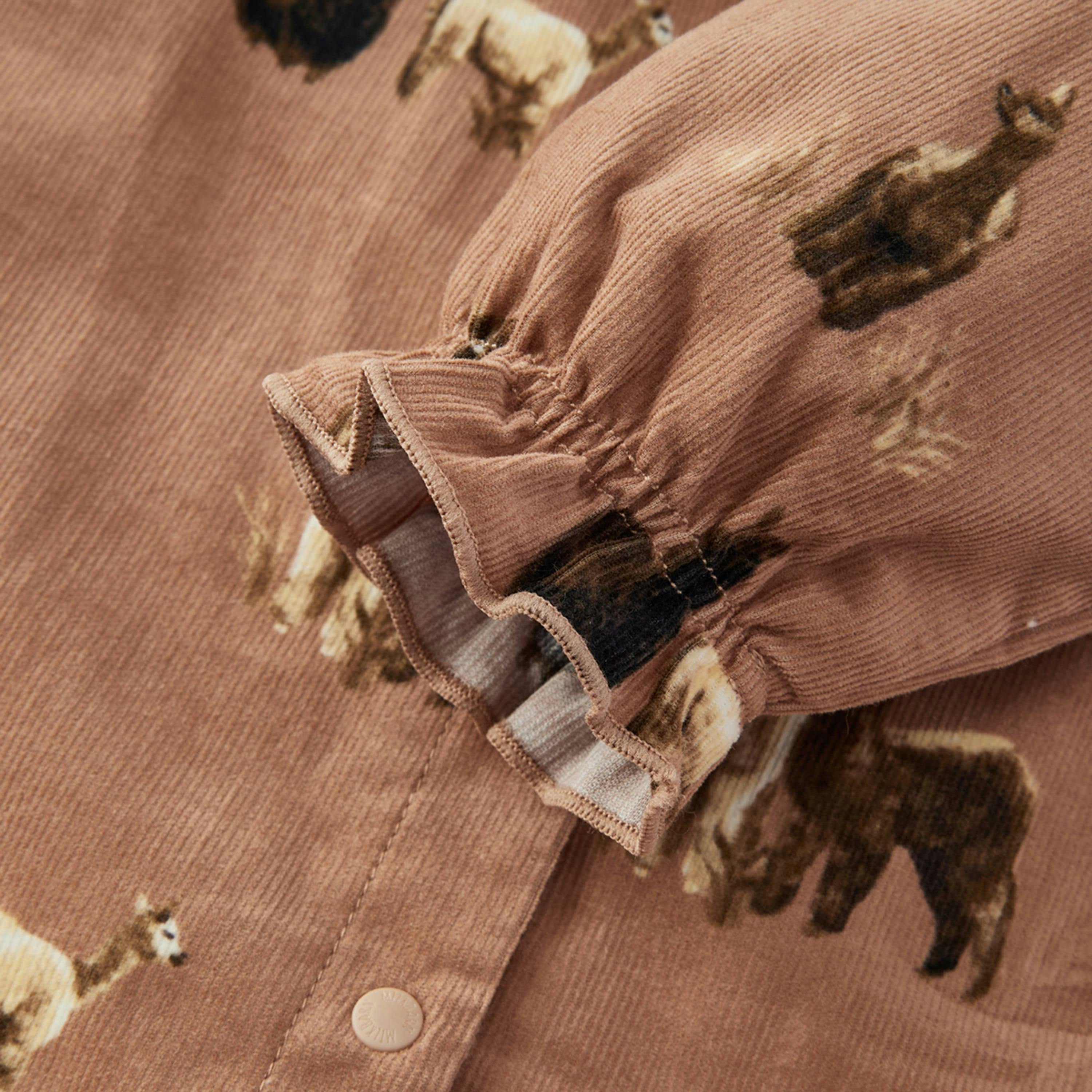 Corduroy Ruffle Snap Jumper