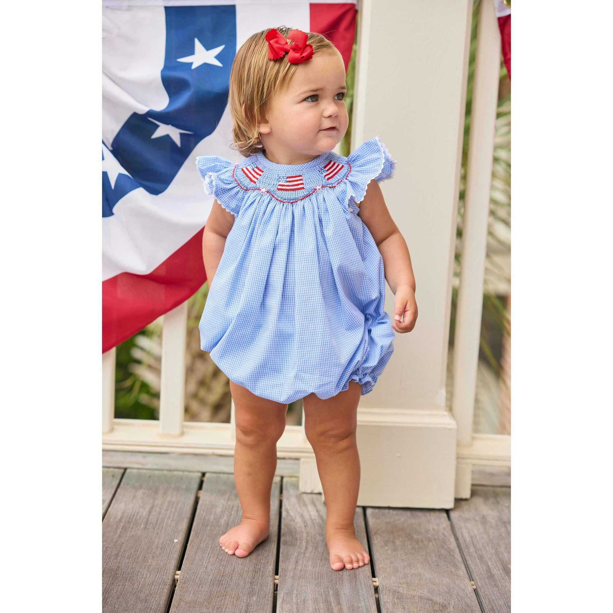 Smocked Bishop Bubble - Flags