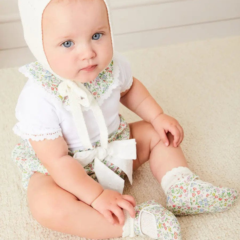 Openwork Cotton Knitted Bonnet in Cream (S-L)