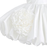 Ivory Zorina Party Dress with Floral Accent