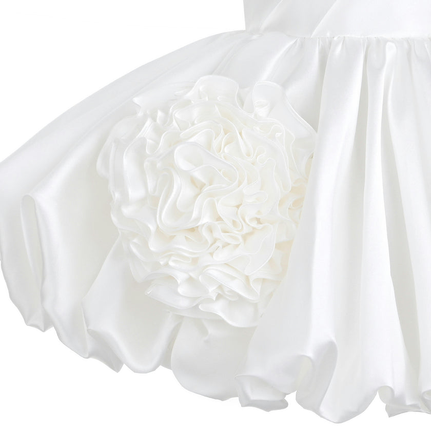 Ivory Zorina Party Dress with Floral Accent