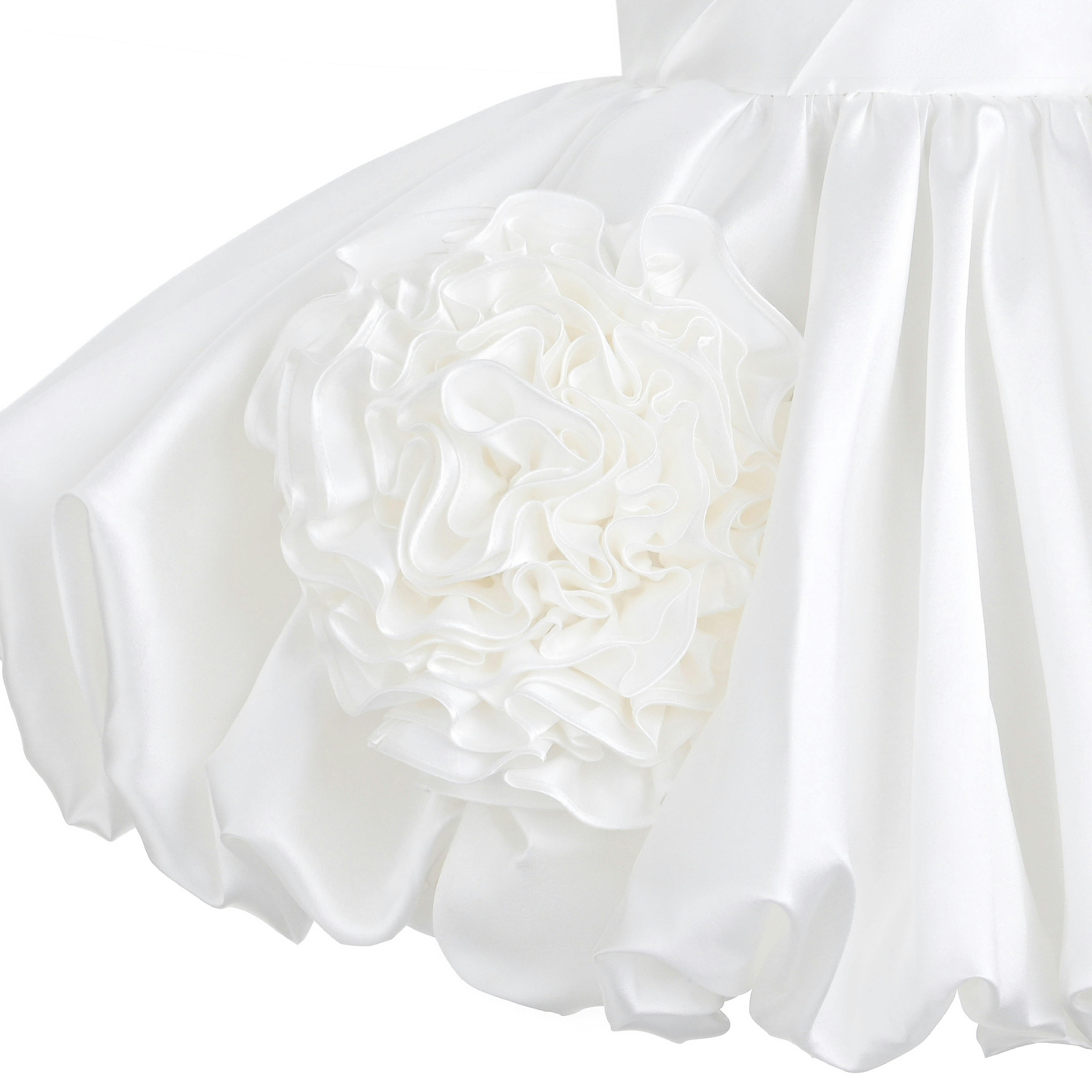 Ivory Zorina Party Dress with Floral Accent