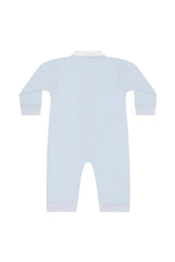 Blue Pumpkin Patch Embroidered Romper LS