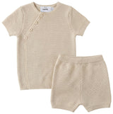 Wrap Cotton Knit Shorts Set