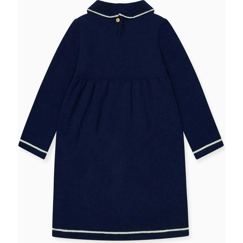 Navy Pomegranate Merino Girl Knitted Dress