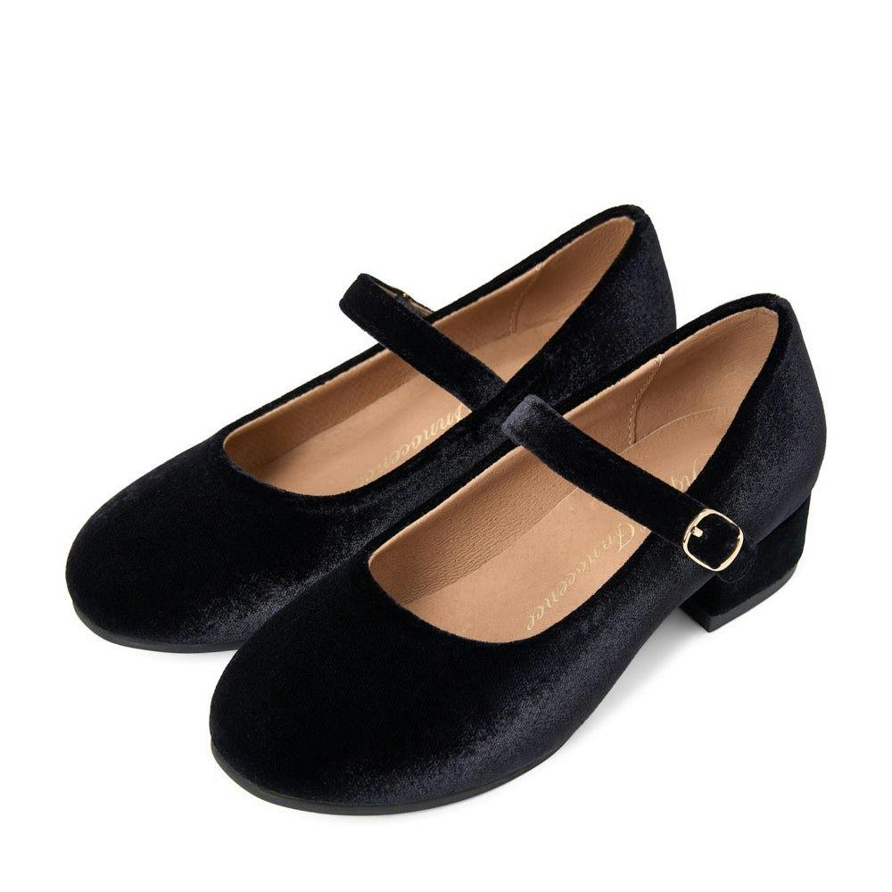 Sabine Velvet Wide Strap Round Toe Mary Jane Pumps