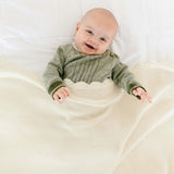Organic Cotton Scalloped Baby Blanket