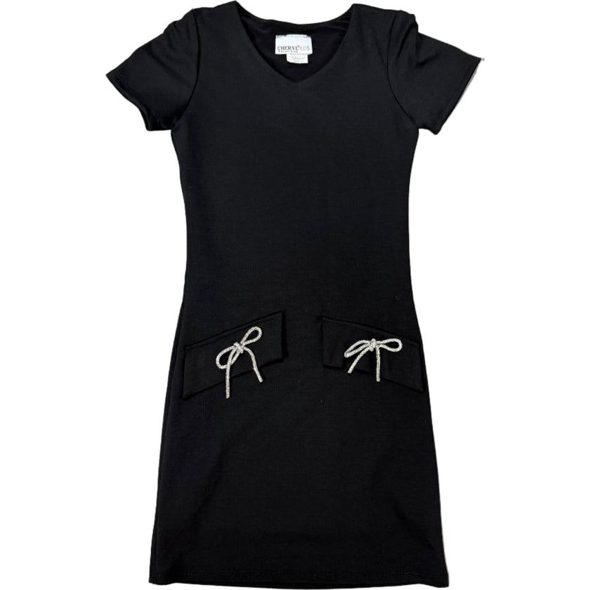 Girls ShortSleeve Dress With Bow