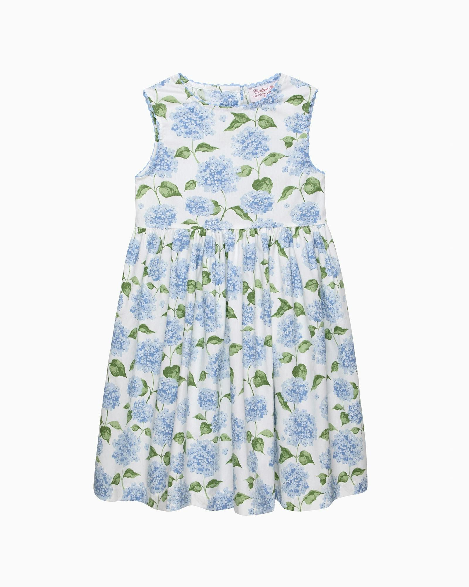 Adelina Summer Dress in Pale Blue Hydrangea
