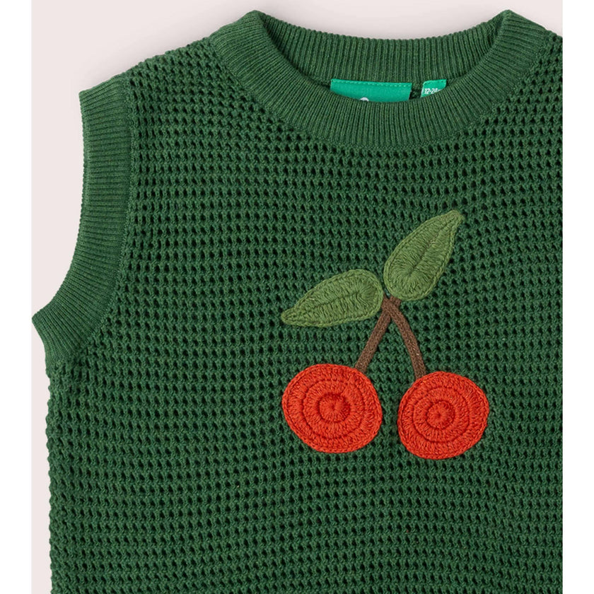 Little Cherry Knitted Pullover, Green