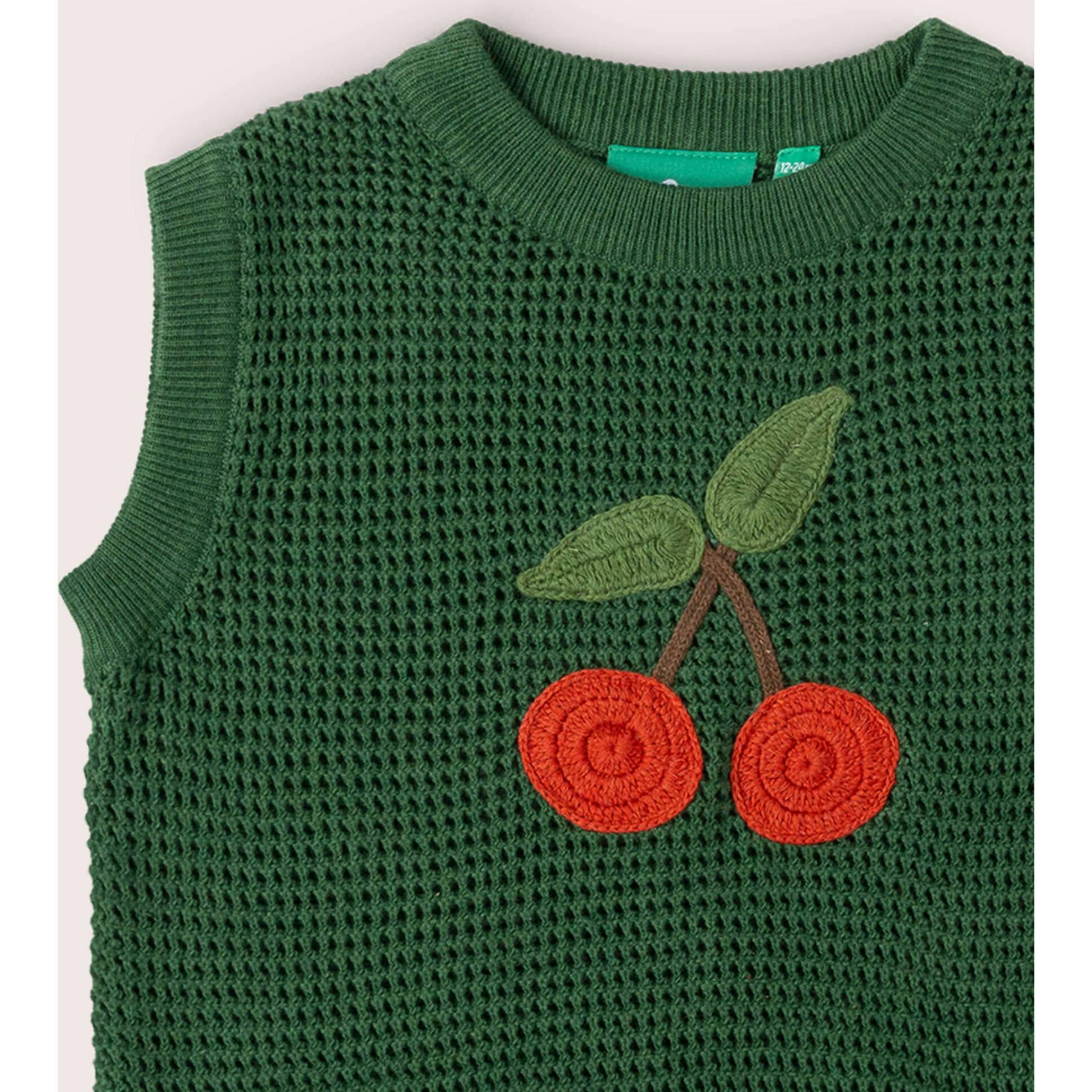Little Cherry Knitted Pullover, Green