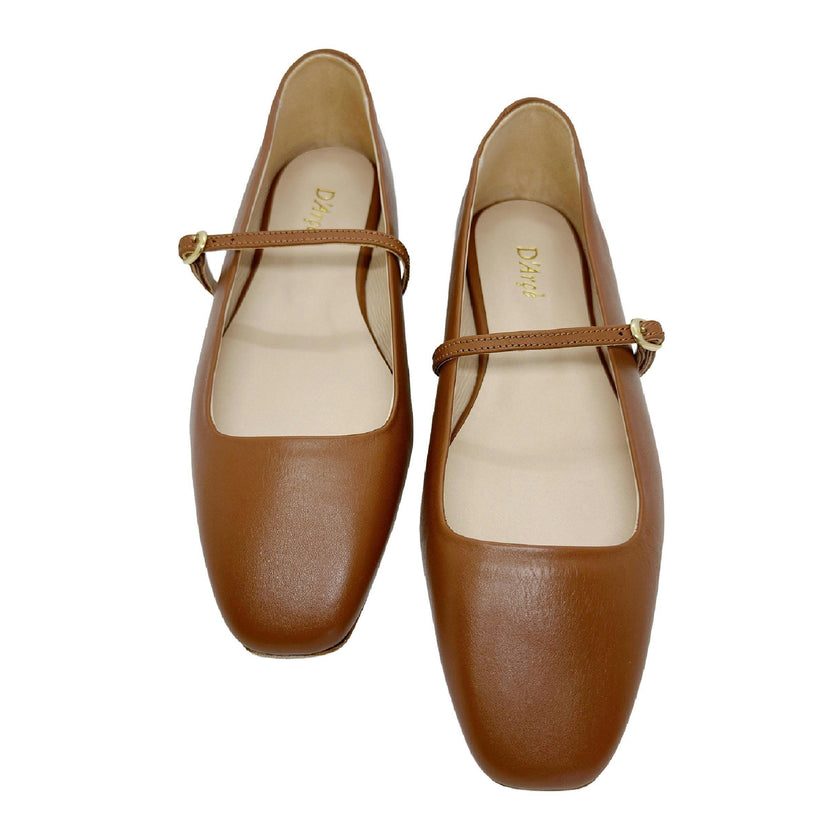 Hilda Mary Jane Ballet flats - Cognac