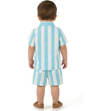 Infant Boys Airy Oxford Set | Green Stripe