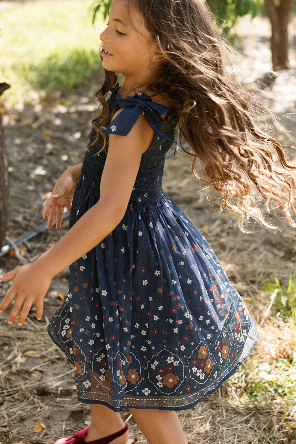 Mini Rayna Dress in Midnight Cascading Floral