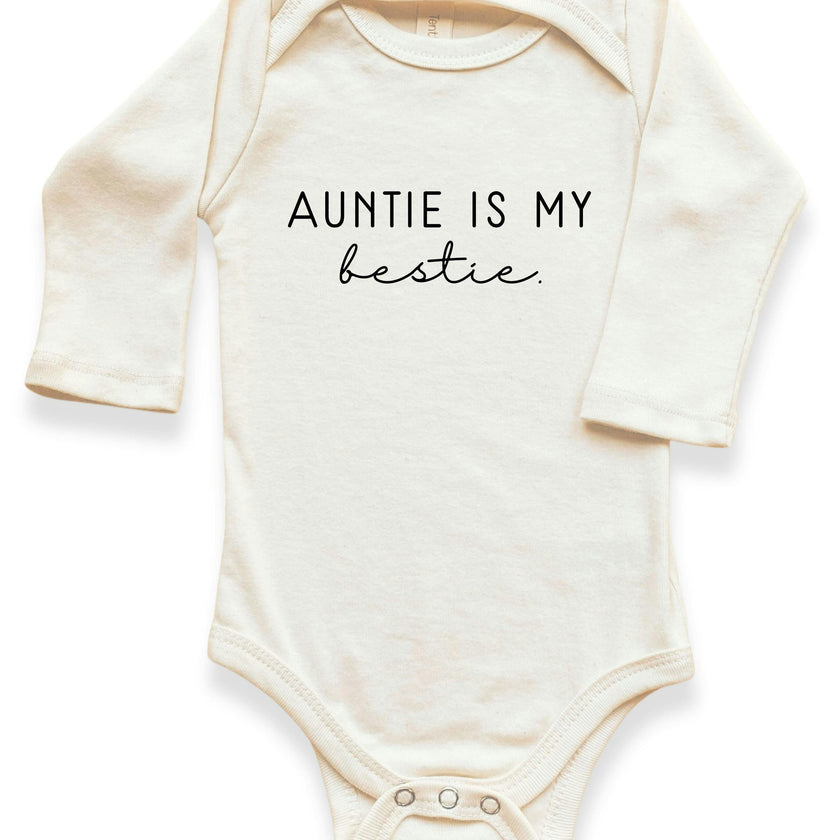 Auntie is My Bestie Organic Bodysuit Long Sleeve