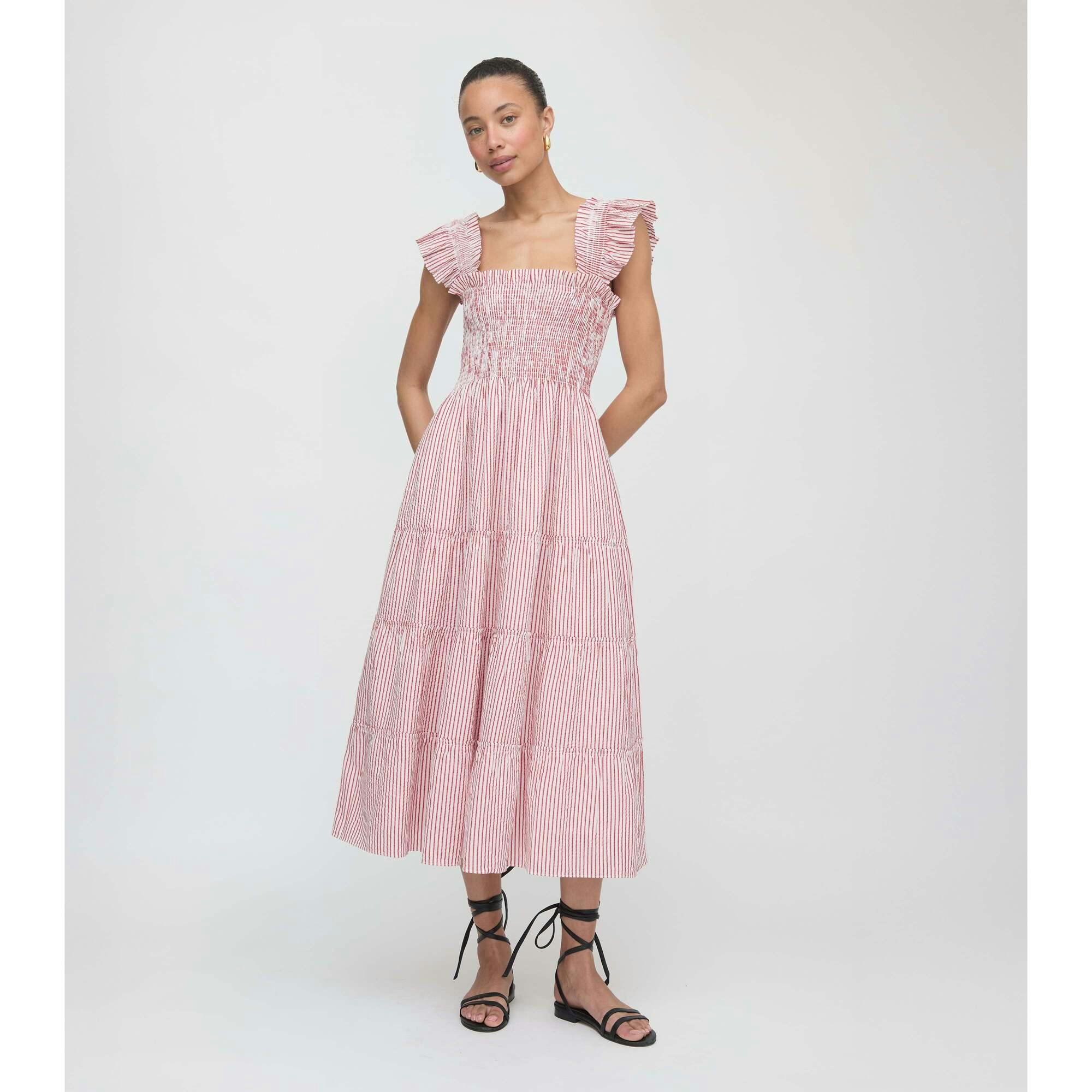 The Ellie Nap Dress - Red Ticking Stripe