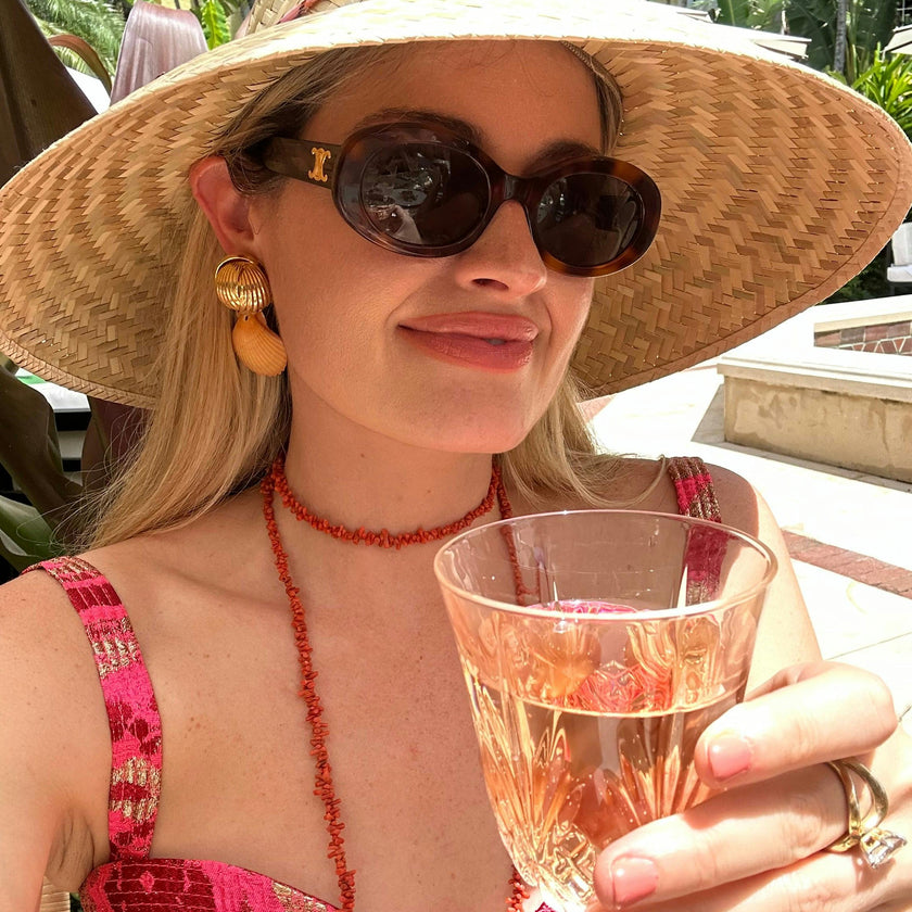 Begonia Sun Hat - Burnt Orange/Rust Wide & Short Grosgrain Ribbon