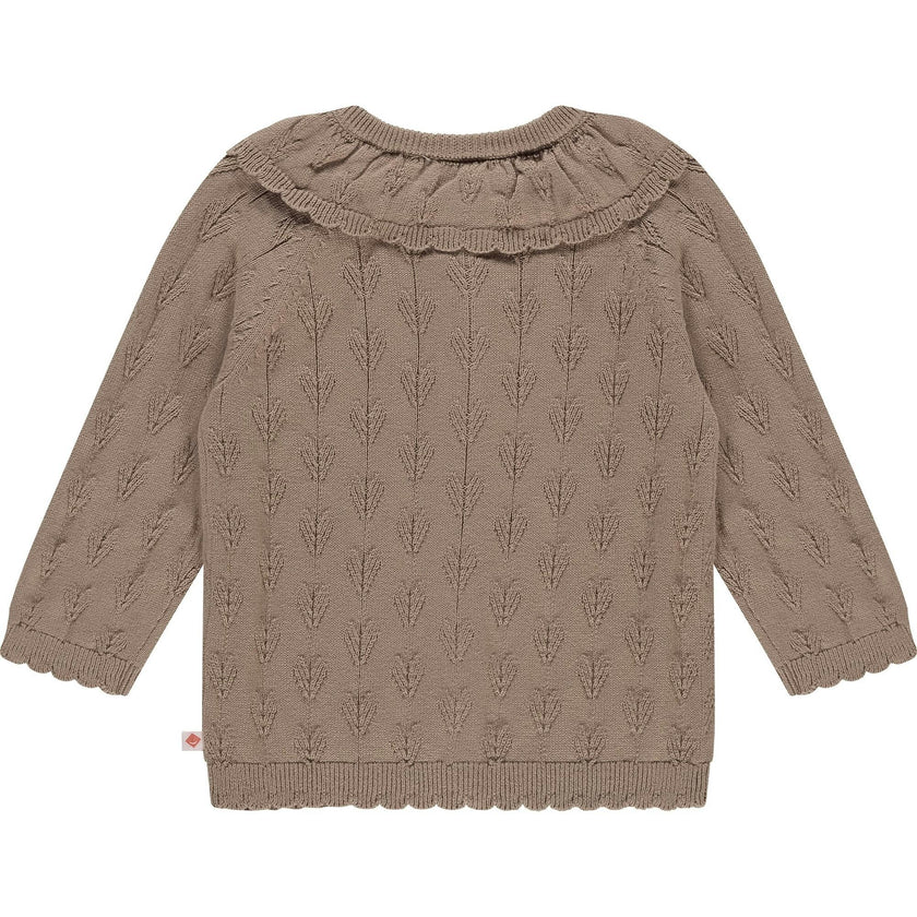Heart Pointelle Collar Cardigan