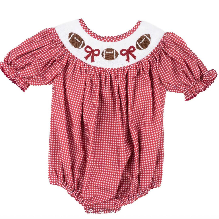 Crimson Gingham Football - Hallie Bubble