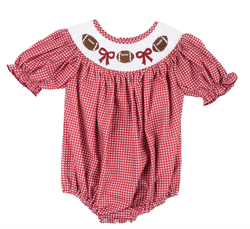 Crimson Gingham Football - Hallie Bubble
