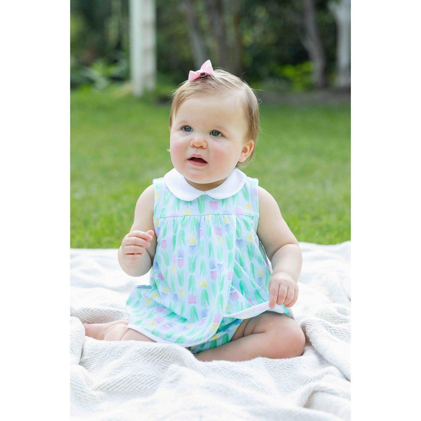 Printed Knit Tulip Romper