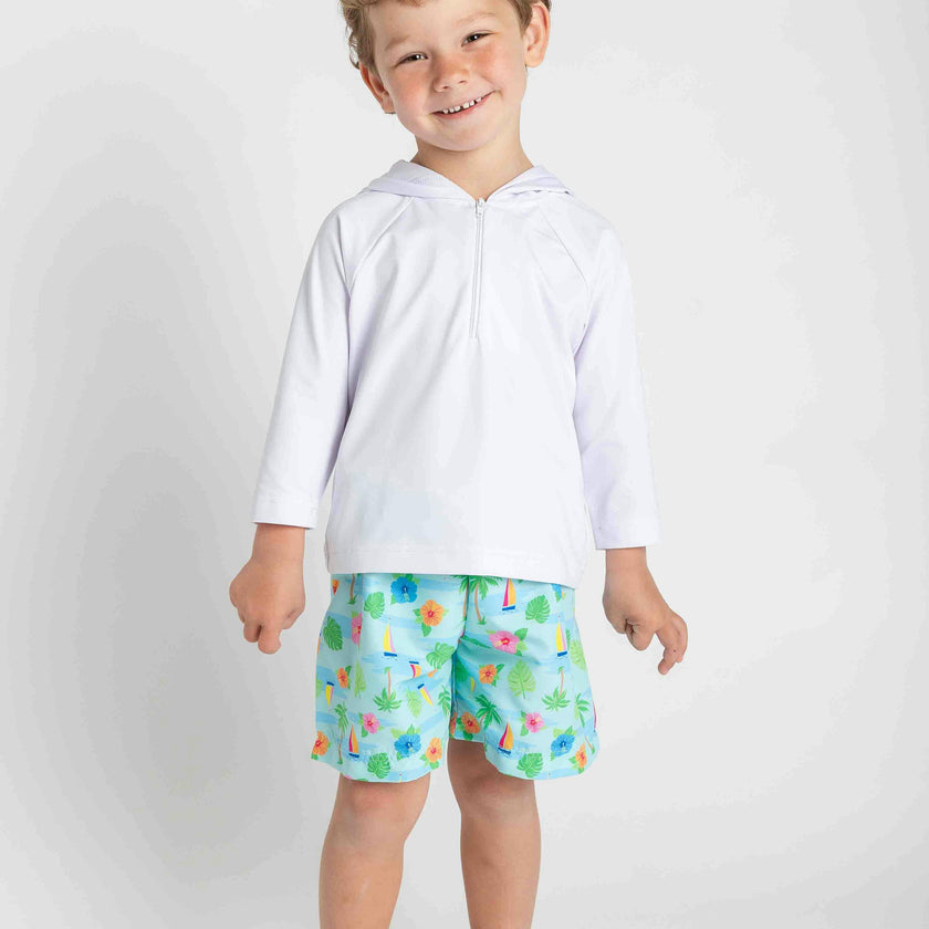 Tropical Print Swim Trunk