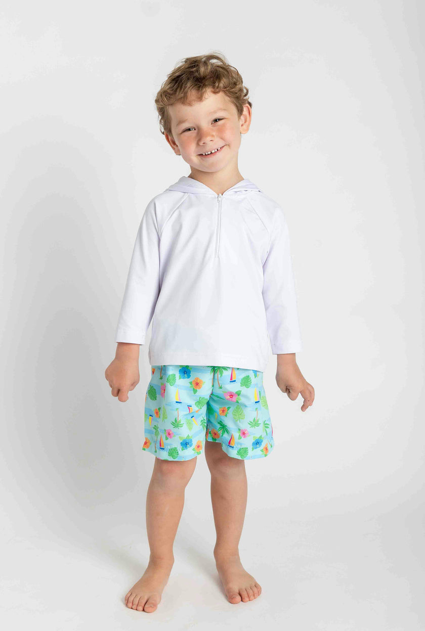 Tropical Print Swim Trunk