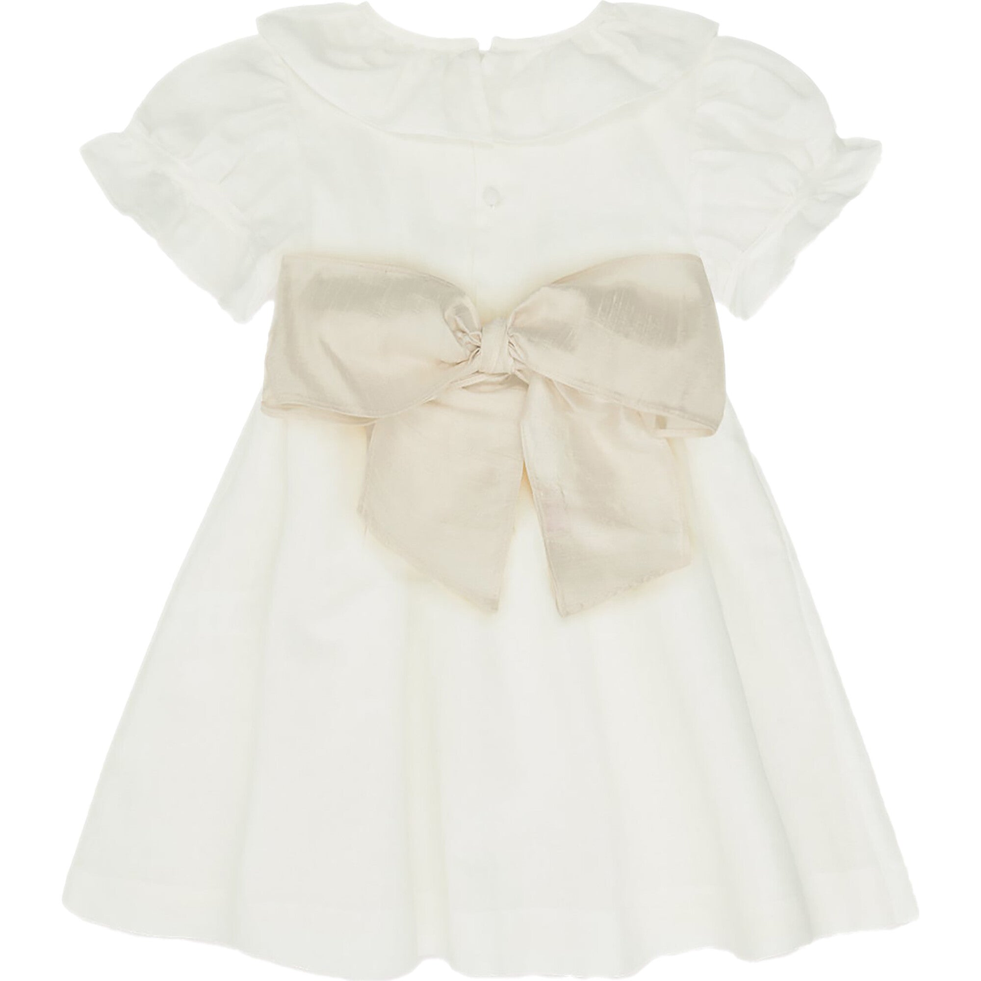 Vega Ceremony Dress with Silk Sash, Cream