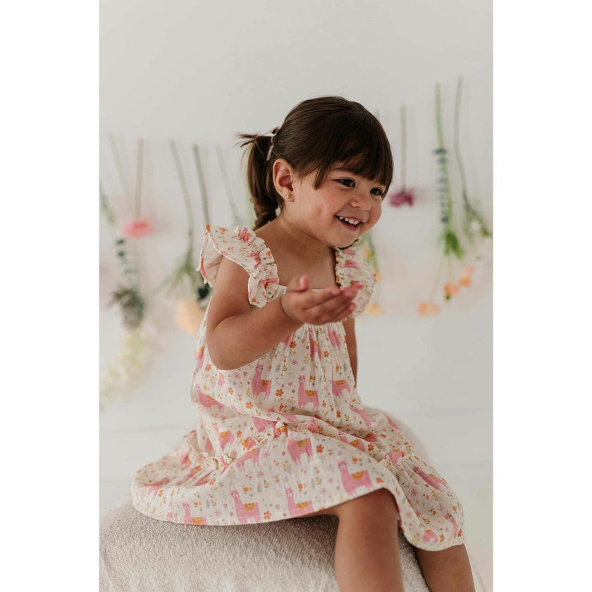 Girl's Drop-Waist Peplum Dress