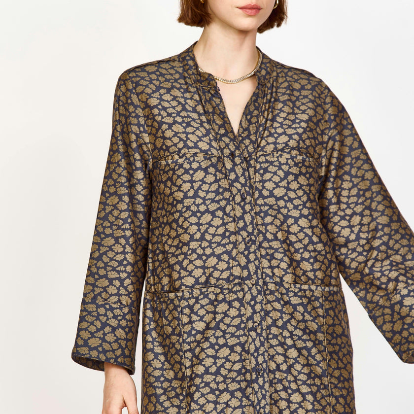 Malmo Dress in Navy Lilypad