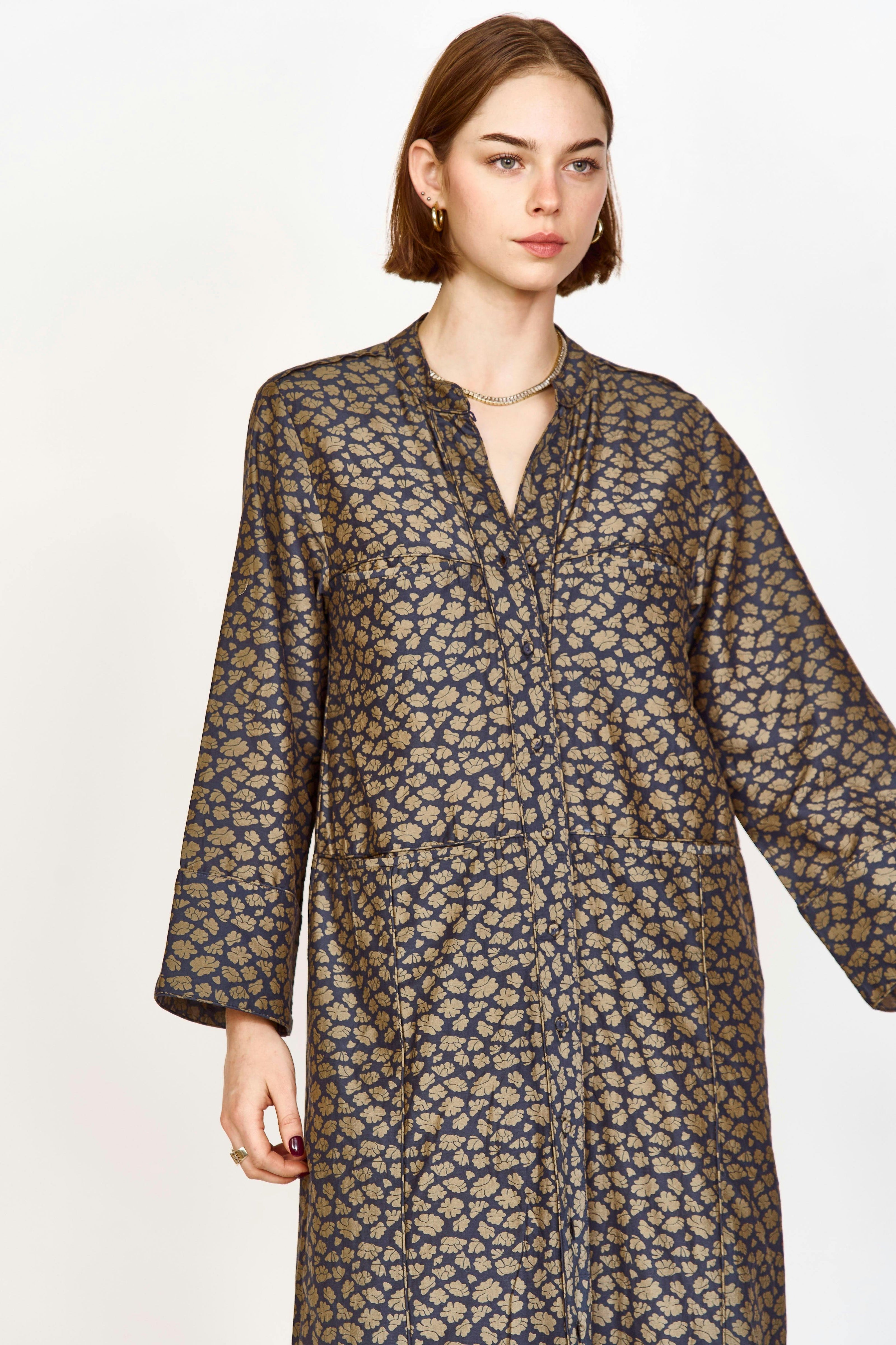 Malmo Dress in Navy Lilypad
