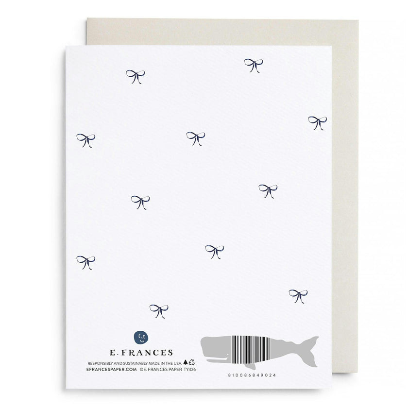 Big Navy Striped Bow Boxed Set of 6