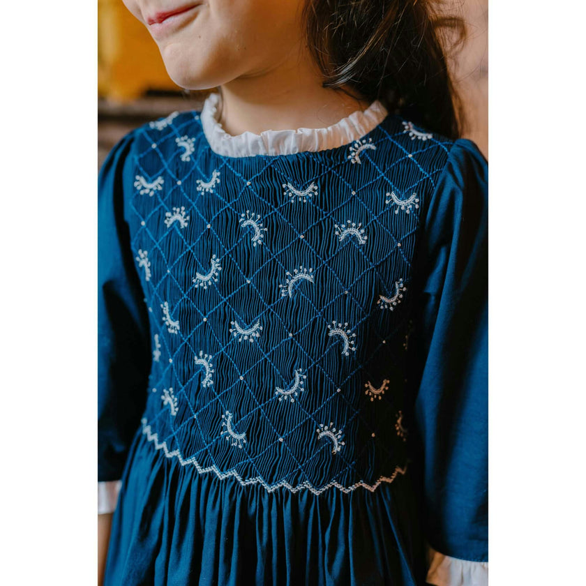 Luna Red Long Sleeve Smocked Dress