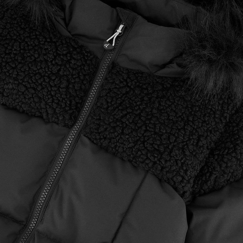 Long Winter Puffer Coat Black