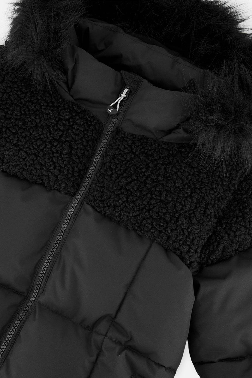 Long Winter Puffer Coat Black