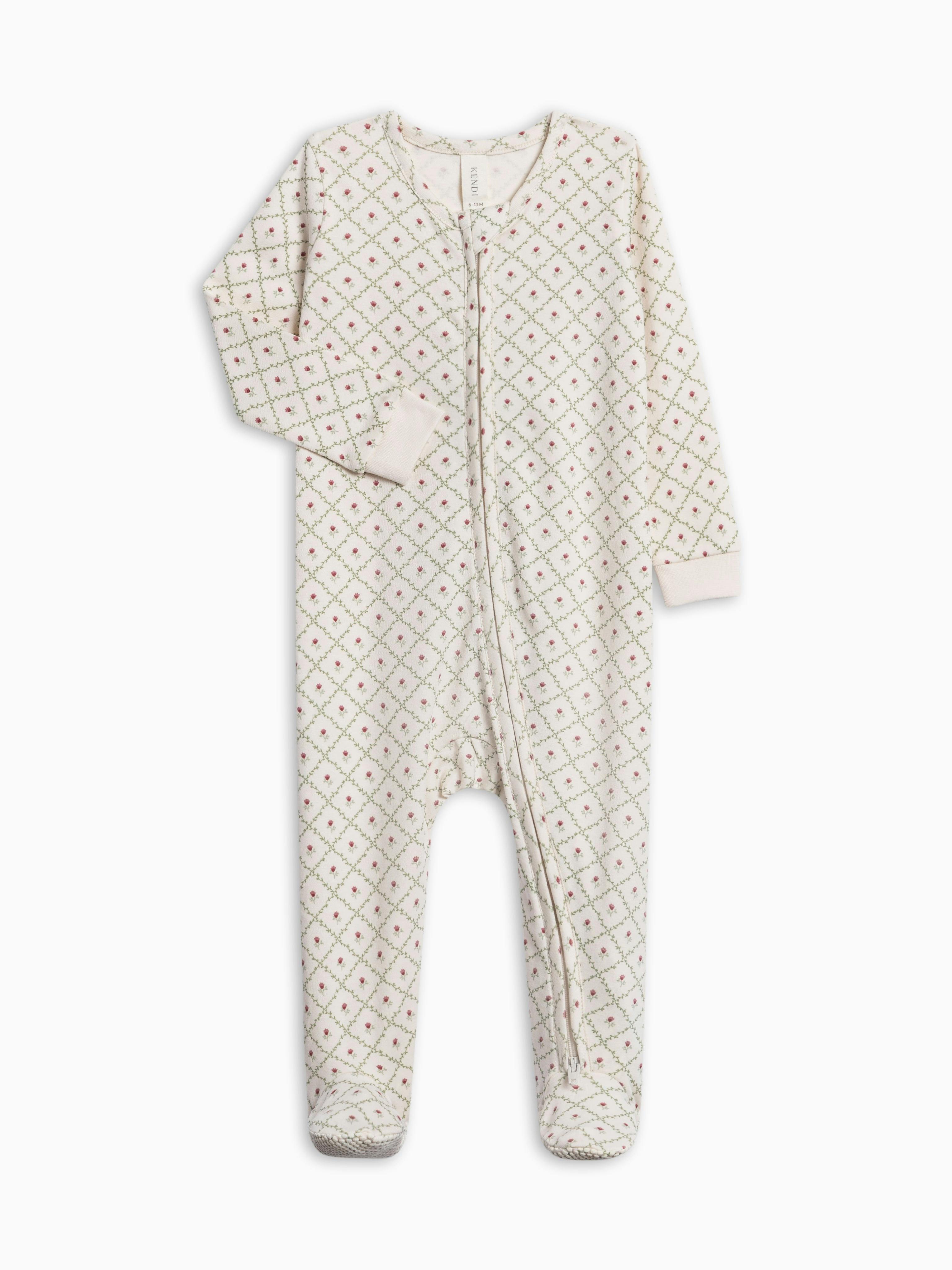 Peyton Zipper Sleeper - Hedge Floral
