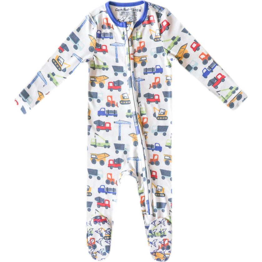 Diesel Print 2-Way Zip-Up Footie, White