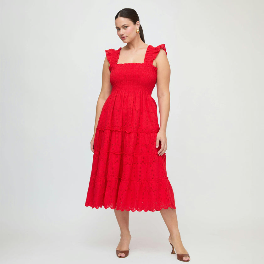 The Ellie Nap Dress - Cherry Trellis Broderie
