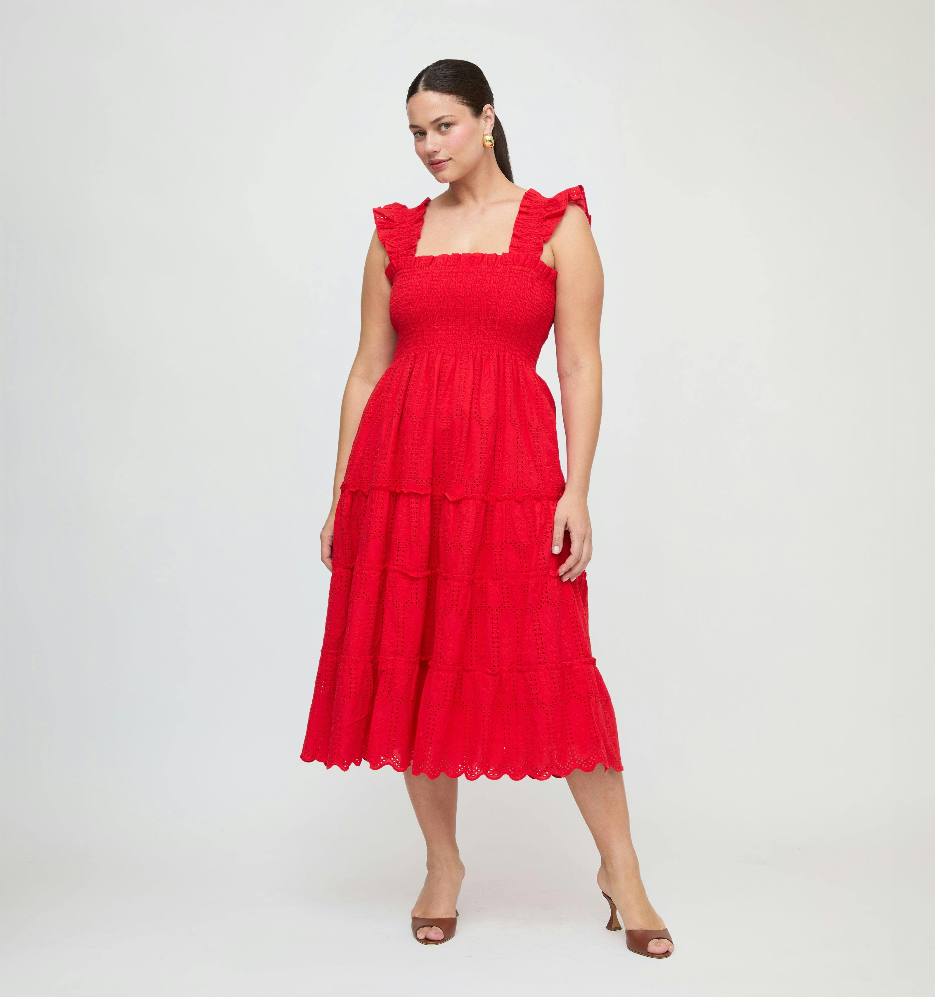 The Ellie Nap Dress - Cherry Trellis Broderie
