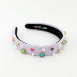 Light Purple Tweed Bejeweled Headband