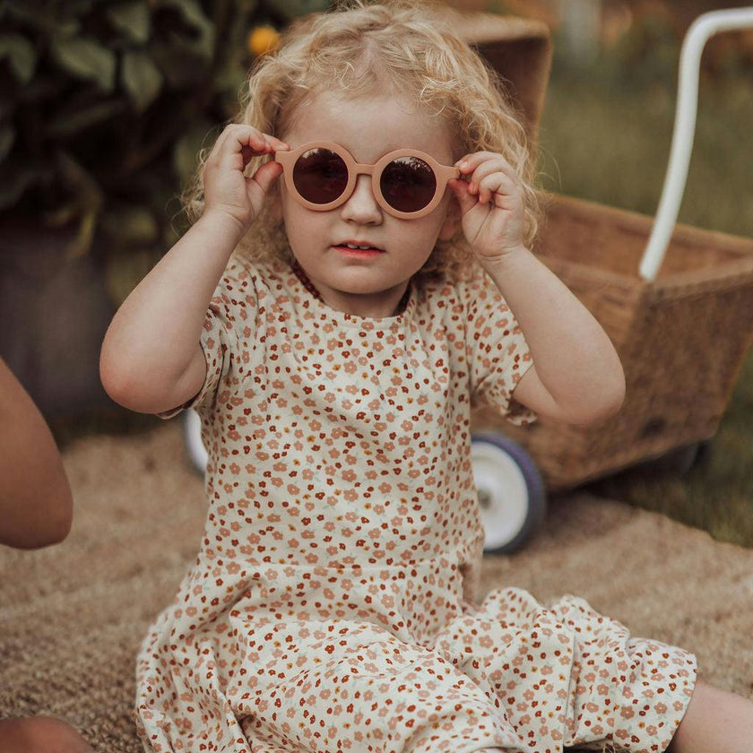 Original Round Sustainable Sunglasses | Bio-Based Bendable Polarized | Blush Bloom